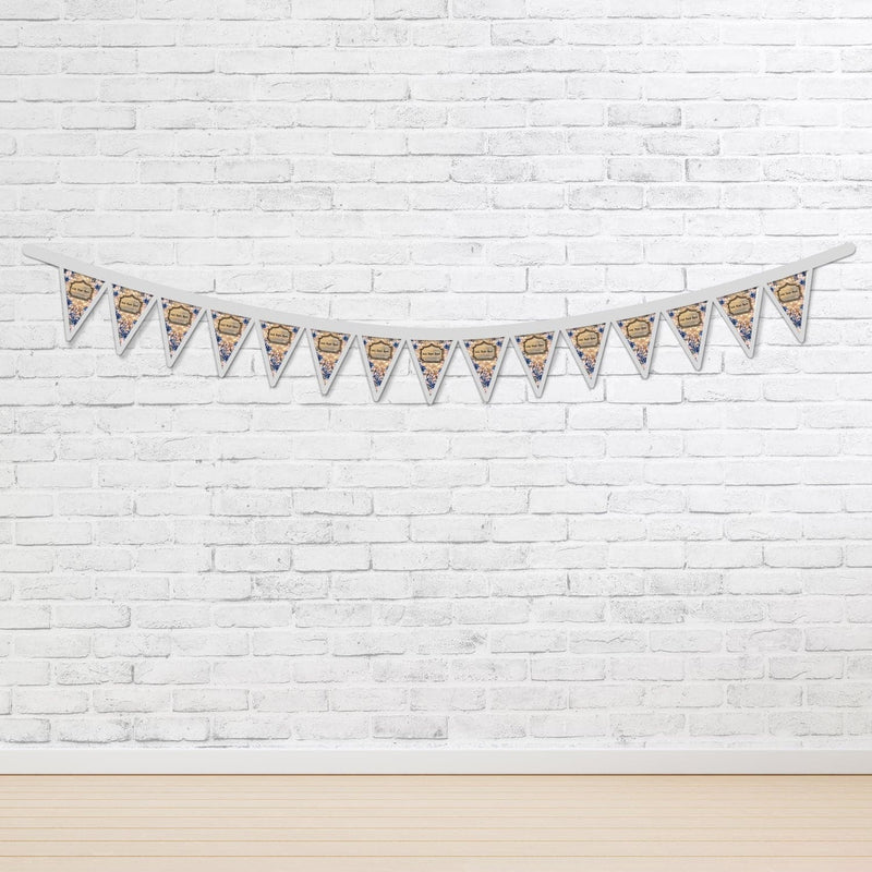 Personalised Floral Fairy Light - Wood Print - 3m Fabric Photo Bunting