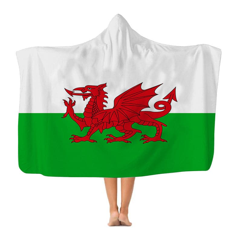 Welsh Flag - Euros Hooded Blanket