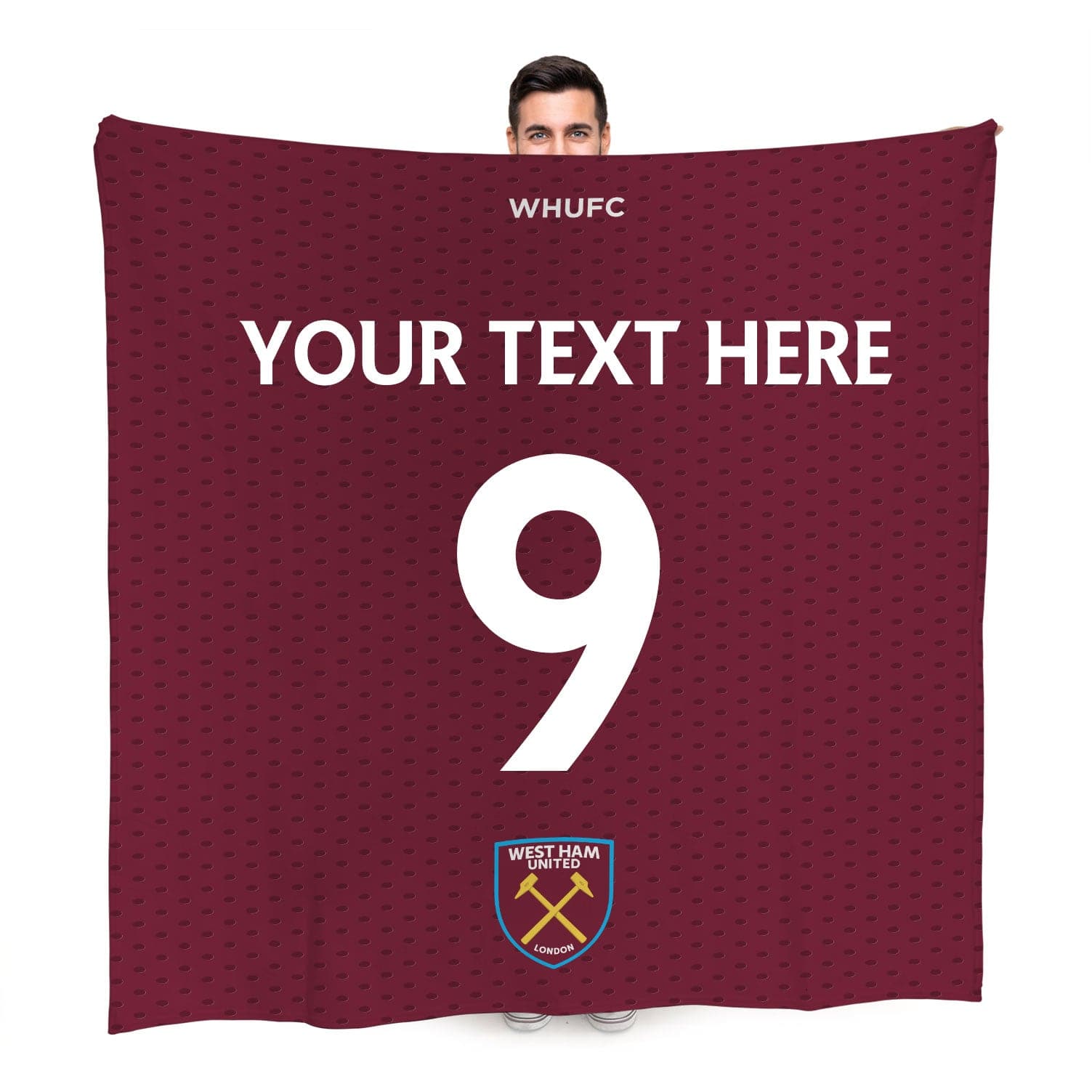 West Ham United FC - Name and Number Fleece Blanket - Officially Licenced