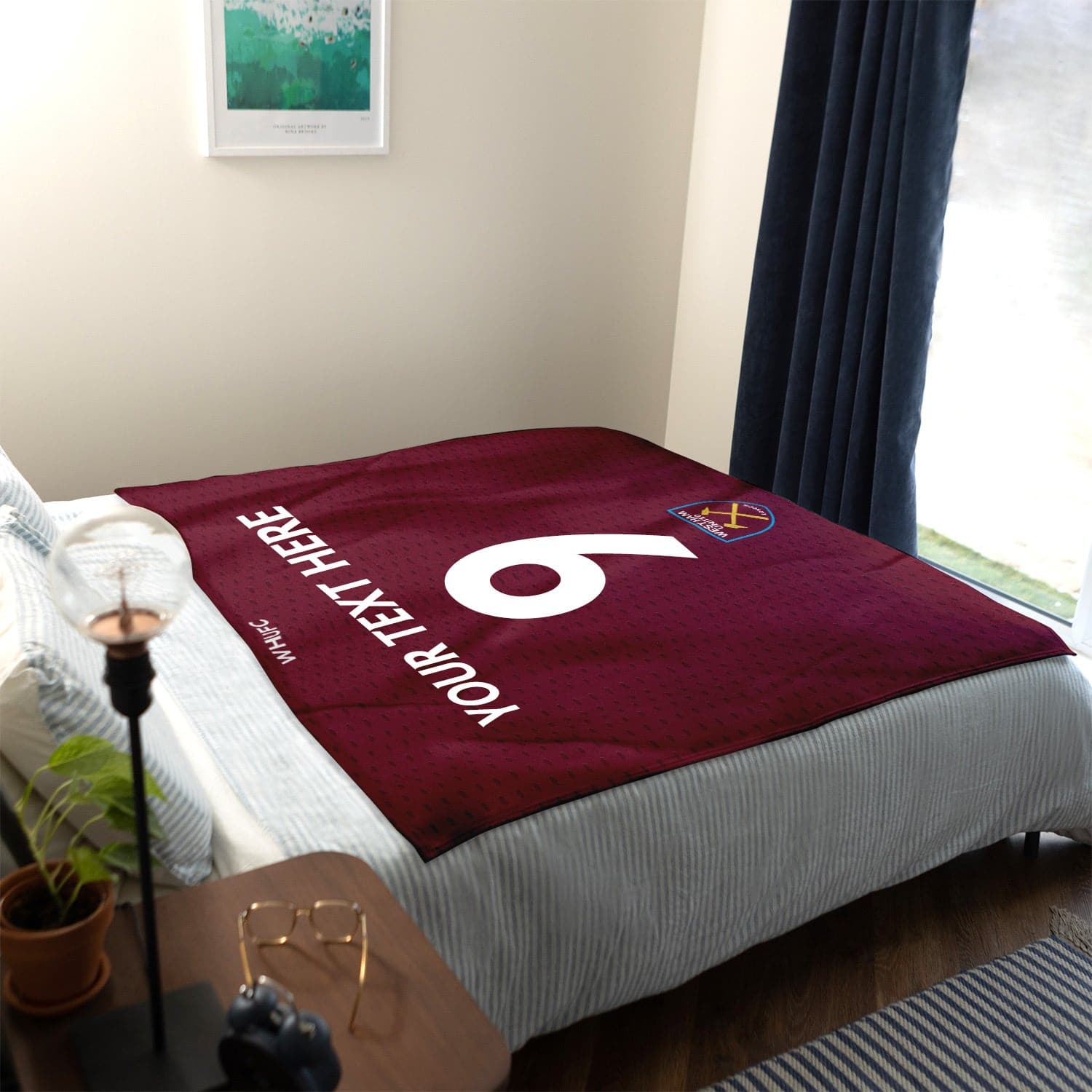 West Ham United FC - Name and Number Fleece Blanket - Officially Licenced