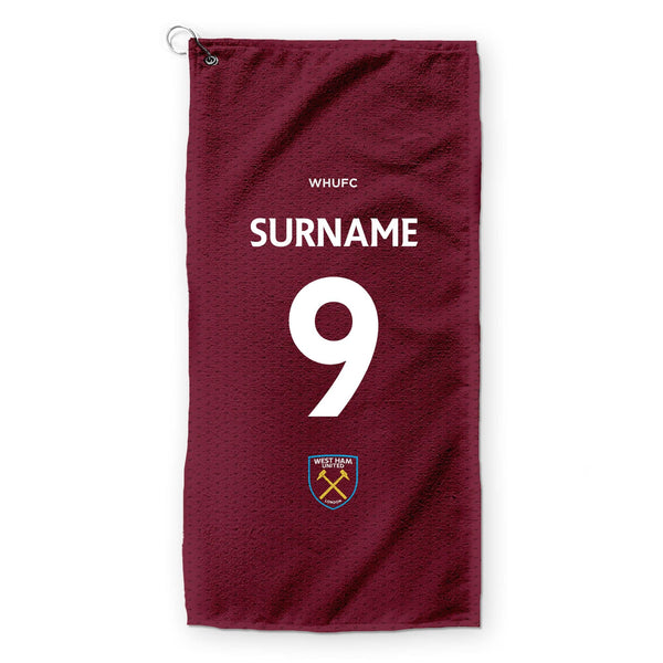 West Ham United FC - Name and Number Golf Towel - Officially Licenced