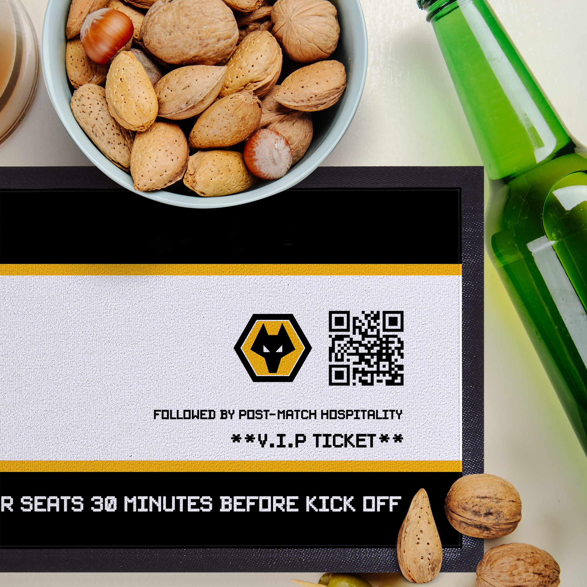 Wolves - Football Ticket Personalised Bar Runner - Officially Licenced