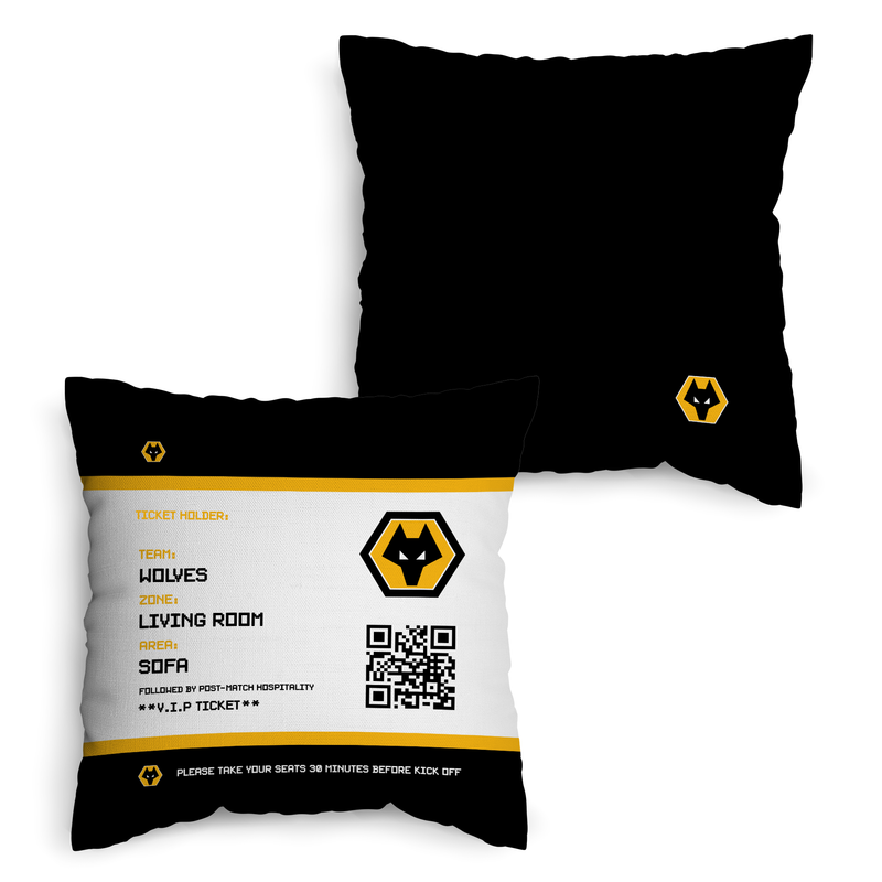 Wolves FC - Football Ticket 45cm Cushion - Officially Licenced