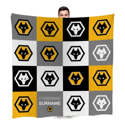 Wolves - Chequered Fleece Blanket - Officially Licenced