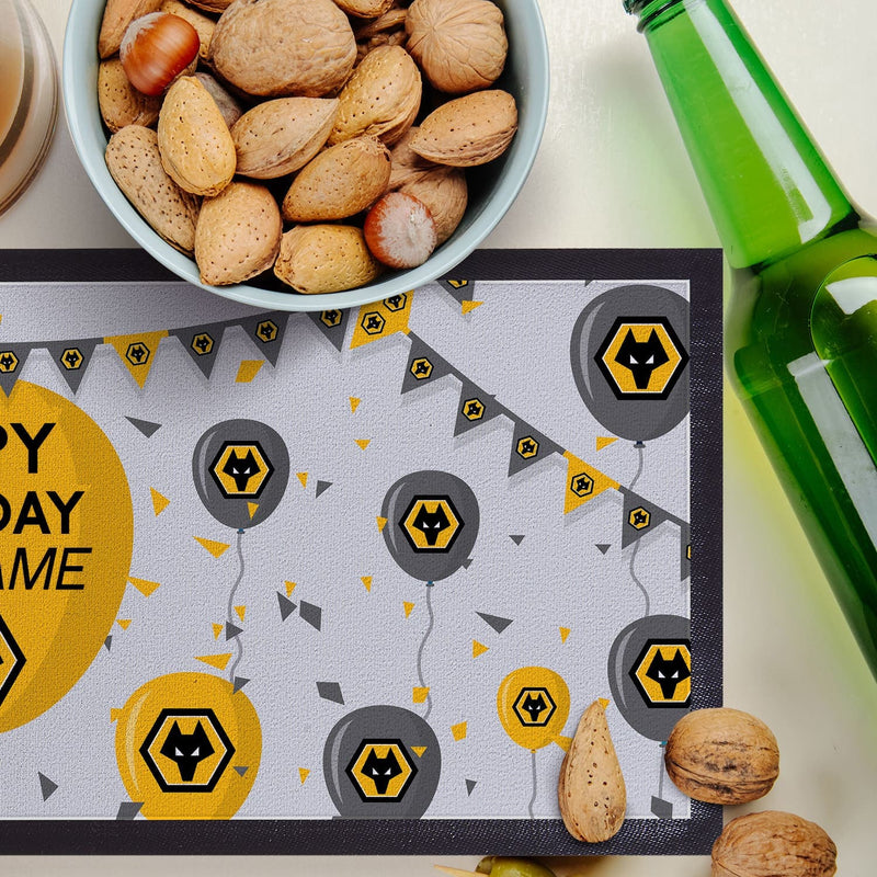 Wolves - Balloons Personalised Bar Runner - Officially Licenced