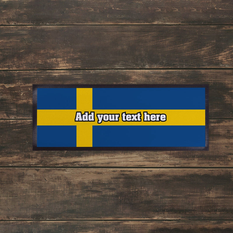 Personalised Bar Runner - Sweden Flag