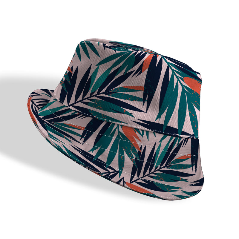 Tropical Leaves Heart Custom Bucket Hat