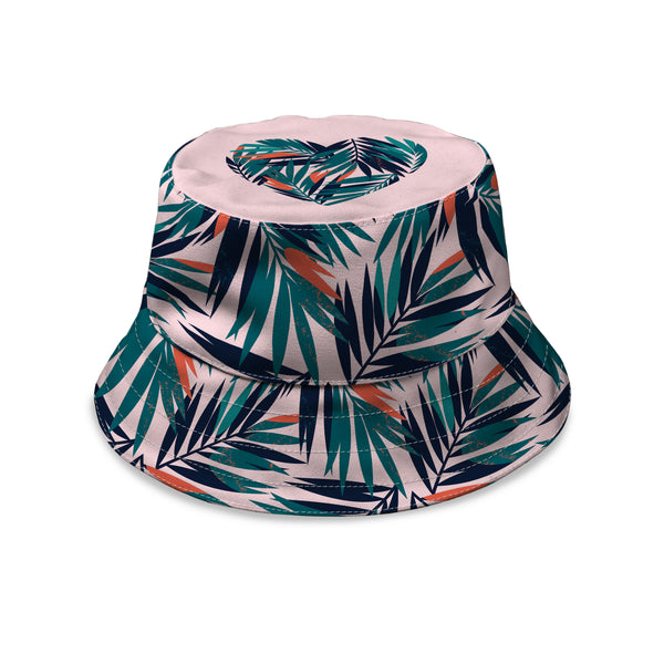 Tropical Leaves Heart Custom Bucket Hat