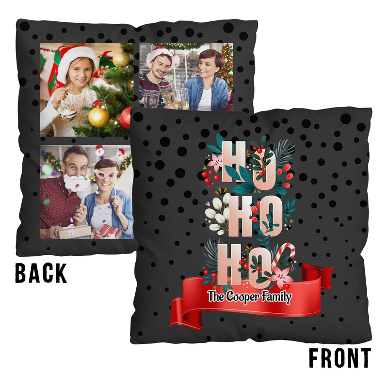 Personalised Text and Photo - Ho Ho Ho - 45cm Cushion