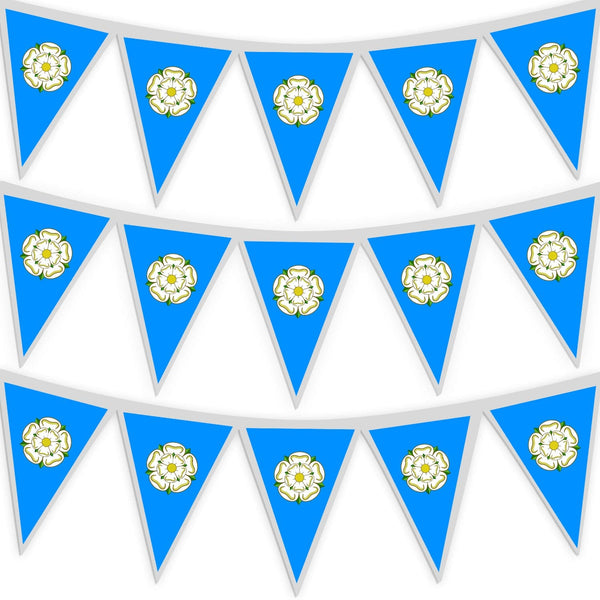 Yorkshire Rose - 3m Fabric Bunting With 15 Individual Triangles