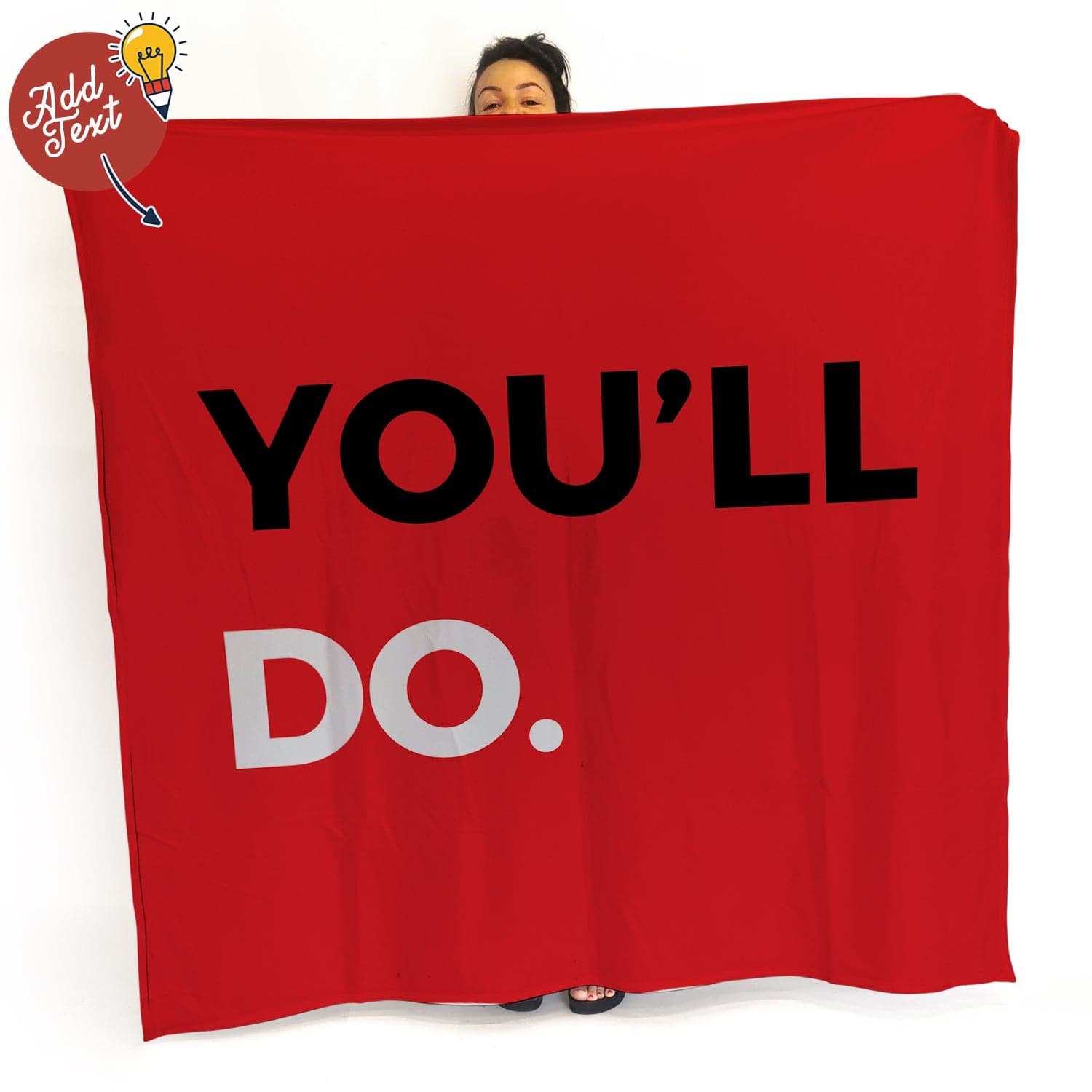 You'll Do Funny Valentines Day Photo Fleece Blanket Throw