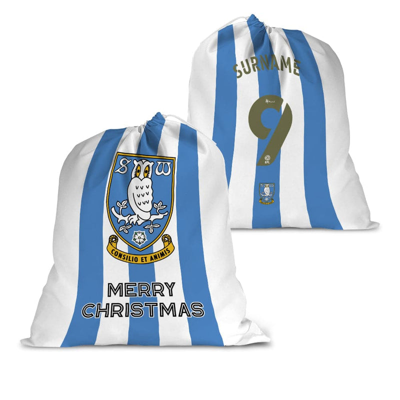 Sheffield Wednesday FC Back of Shirt Personalised Santa Sack