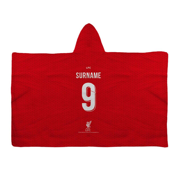 Liverpool FC - Name and Number Adult Hooded Fleece Blanket - Officially Licenced