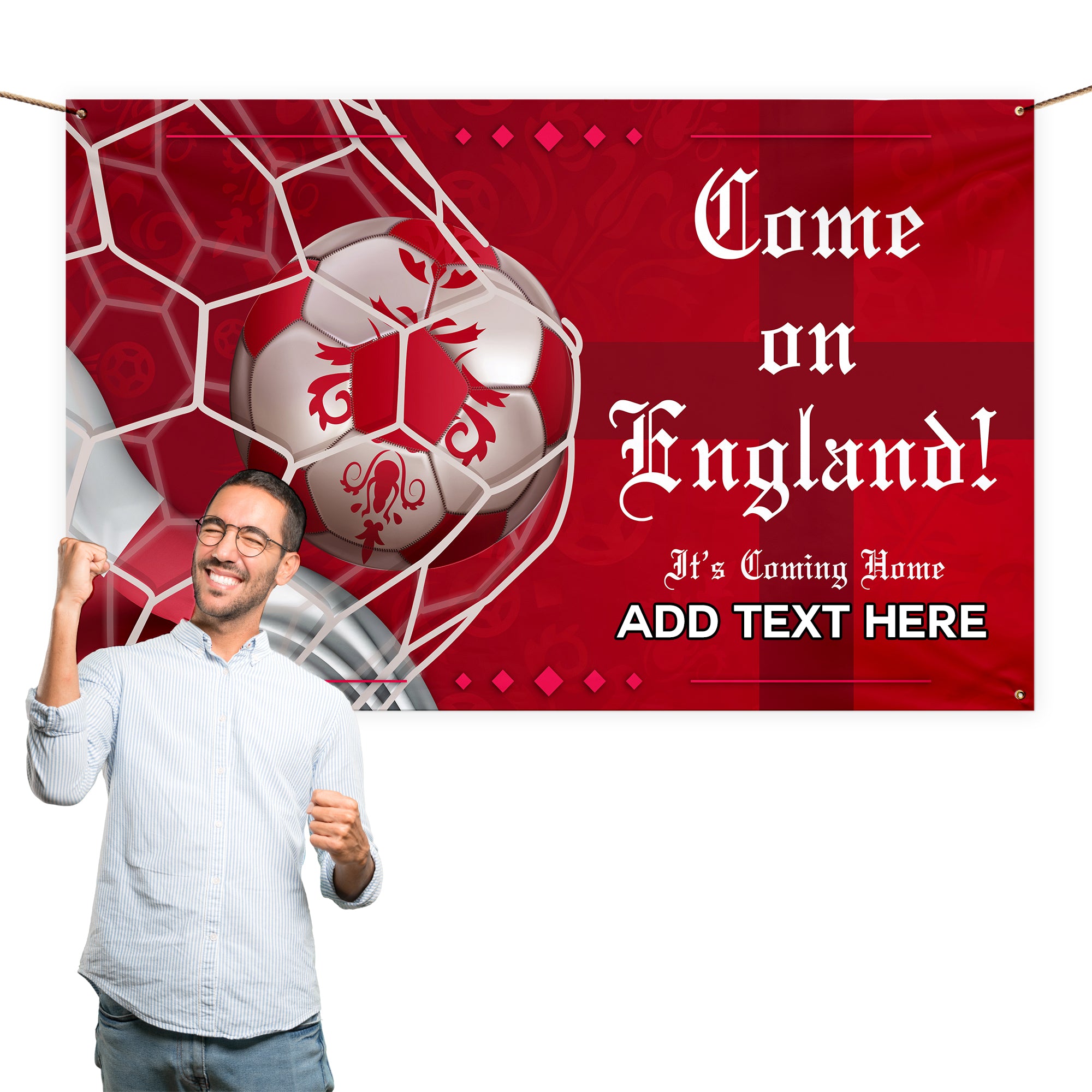 Back Of The Net - World Cup - Personalised 5ft x 3ft Fabric Banner