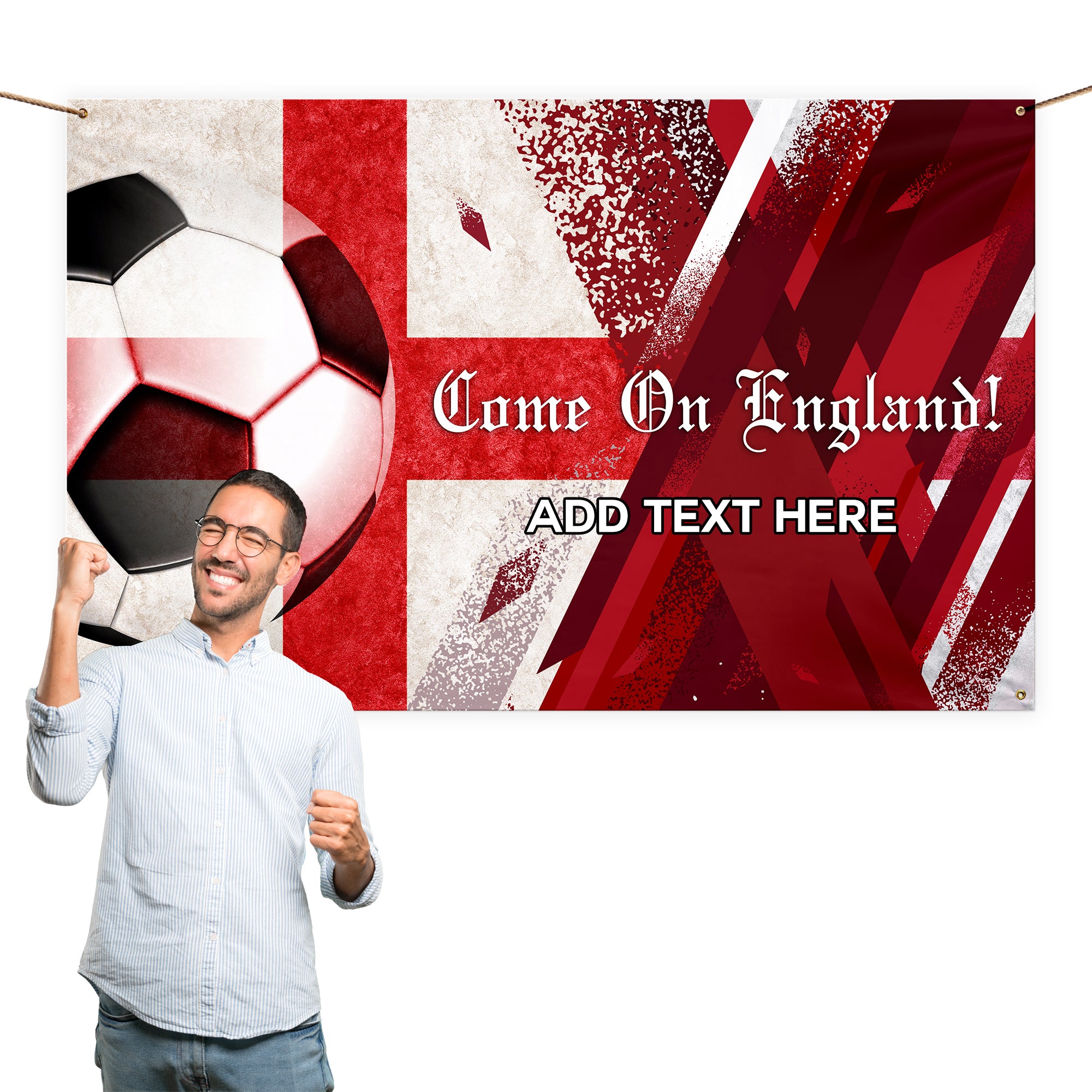 Come on England! - World Cup - Personalised 5ft x 3ft Fabric Banner