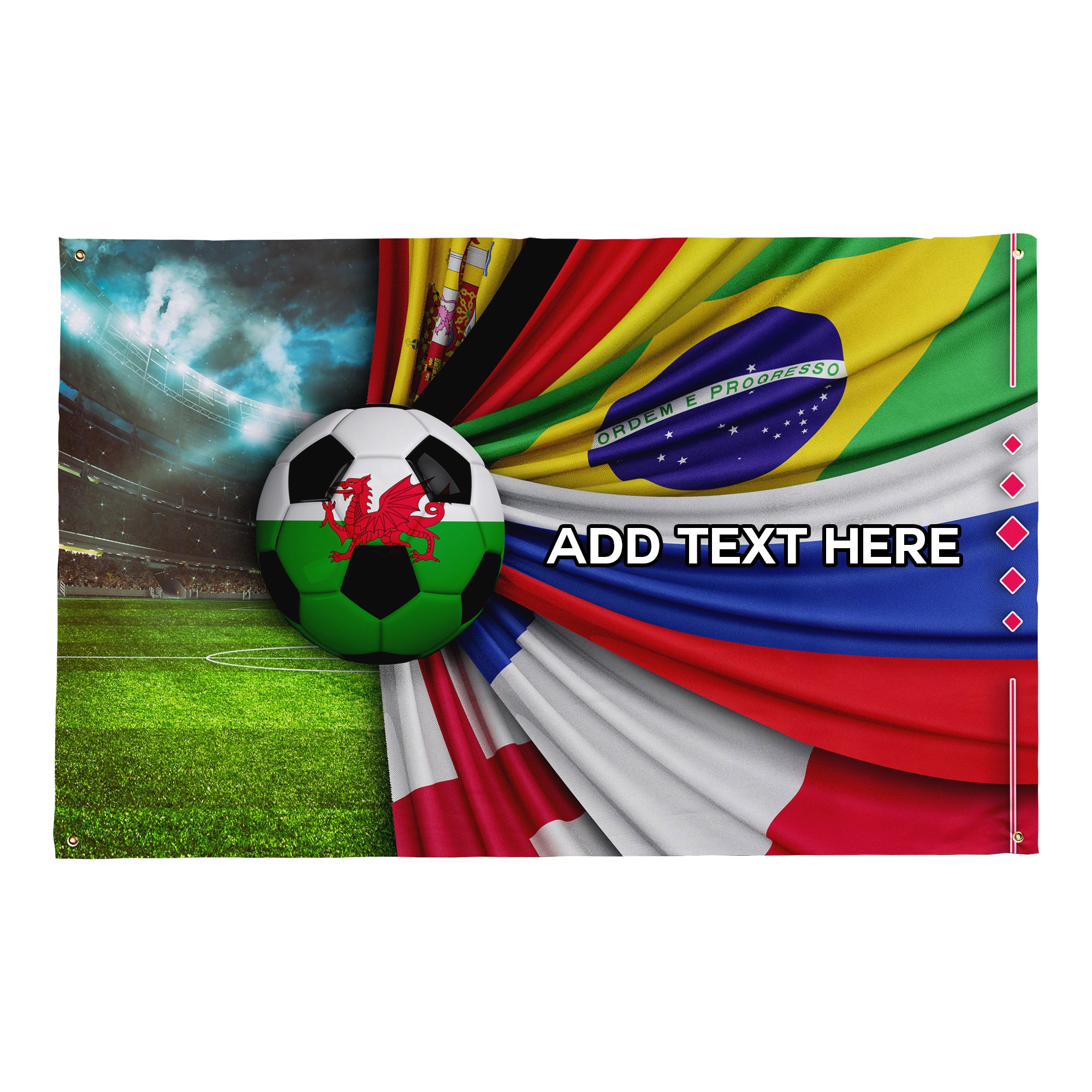 Flag Explosion - Wales - World Cup - Personalised 5ft x 3ft Fabric Banner