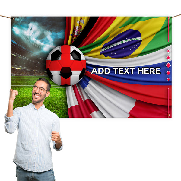 Flag Explosion - England - World Cup - Personalised 5ft x 3ft Fabric Banner