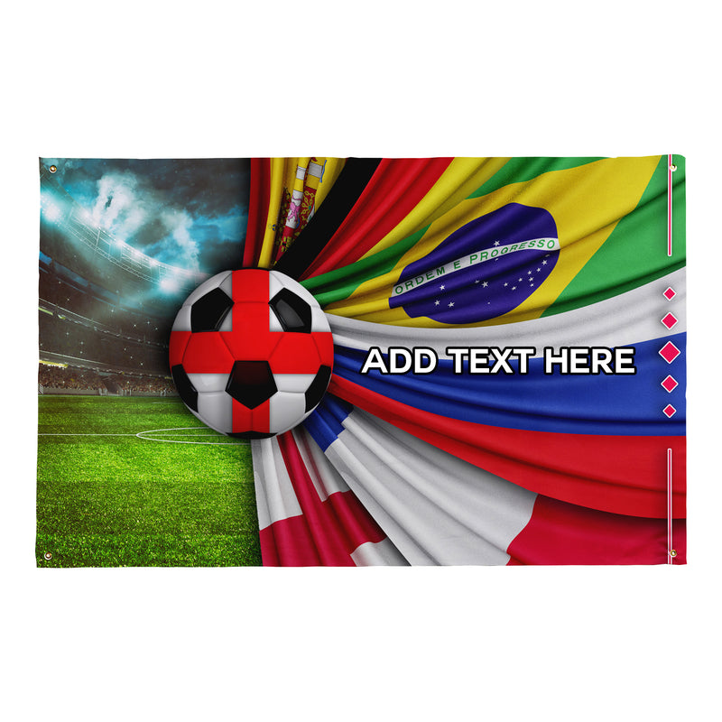 Flag Explosion - England - World Cup - Personalised 5ft x 3ft Fabric Banner