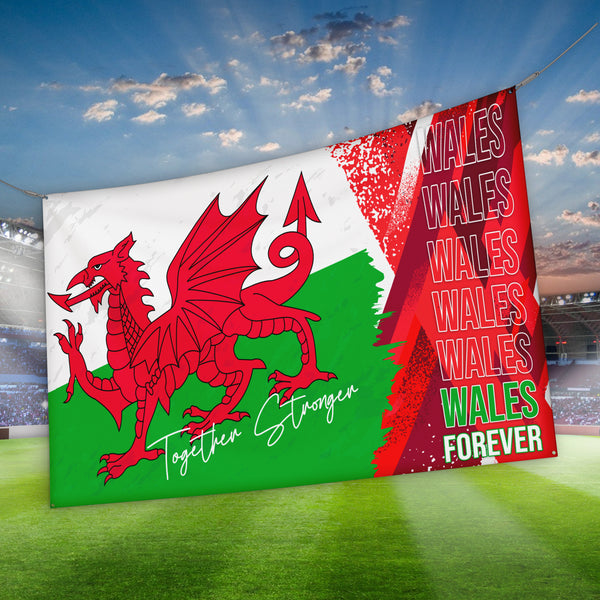 Wales Forever - Personalised 5ft x 3ft Fabric Banner
