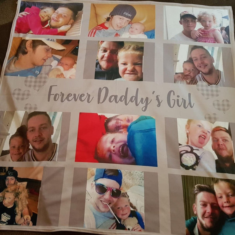 Family Dad - 9 Photo -  Photo Fleece Blanket