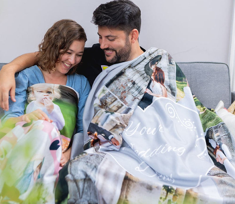 Personalised fleece blanket customer photo