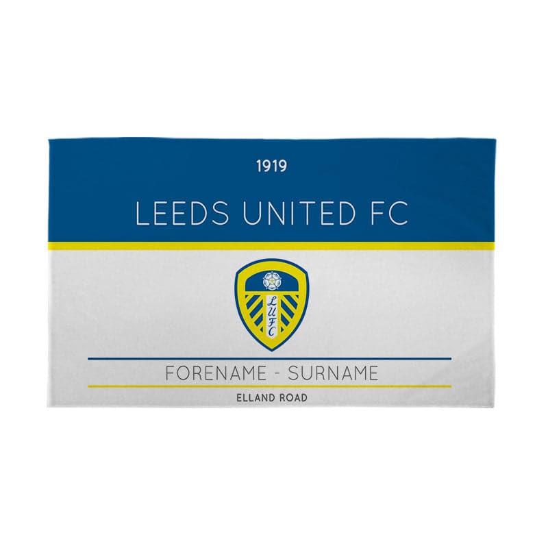 Leeds United FC Personalised Minimal Ticket 5ft x 3ft Banner