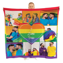 Personalised Bright Pride Rainbow  - 8 Photo -  Photo Fleece Blanket