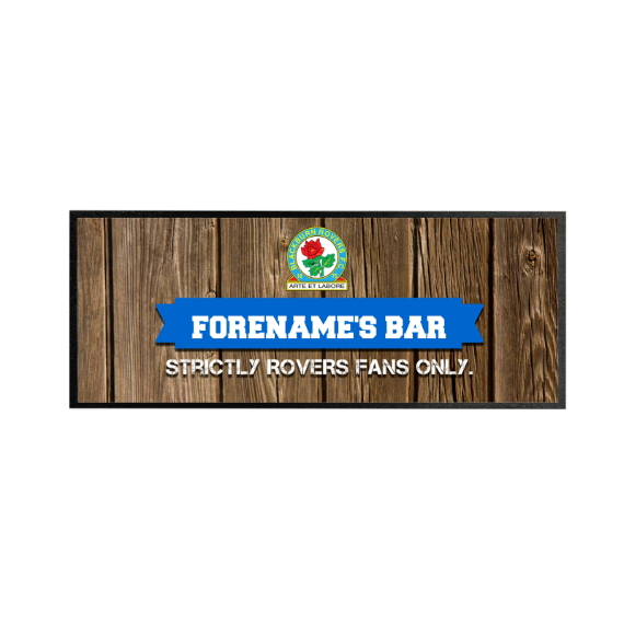 Blackburn Rovers Wood Name Personalised Regular Bar Runner