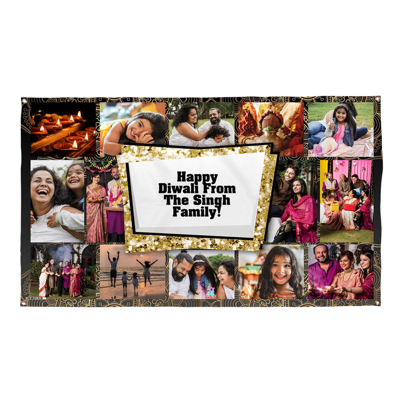 Any Occasion Photo Banner - Gold Floral Pattern - Edit text - 5FT X 3FT