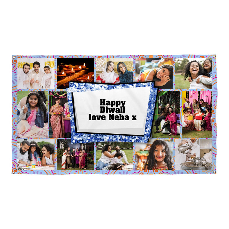 Any occasion photo banner - Colourful Swirl Pattern - Edit text - 5FT X 3FT