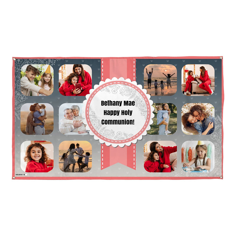 Any Occasion Photo Banner - Pink Rosette - Edit text - 5FT X 3FT