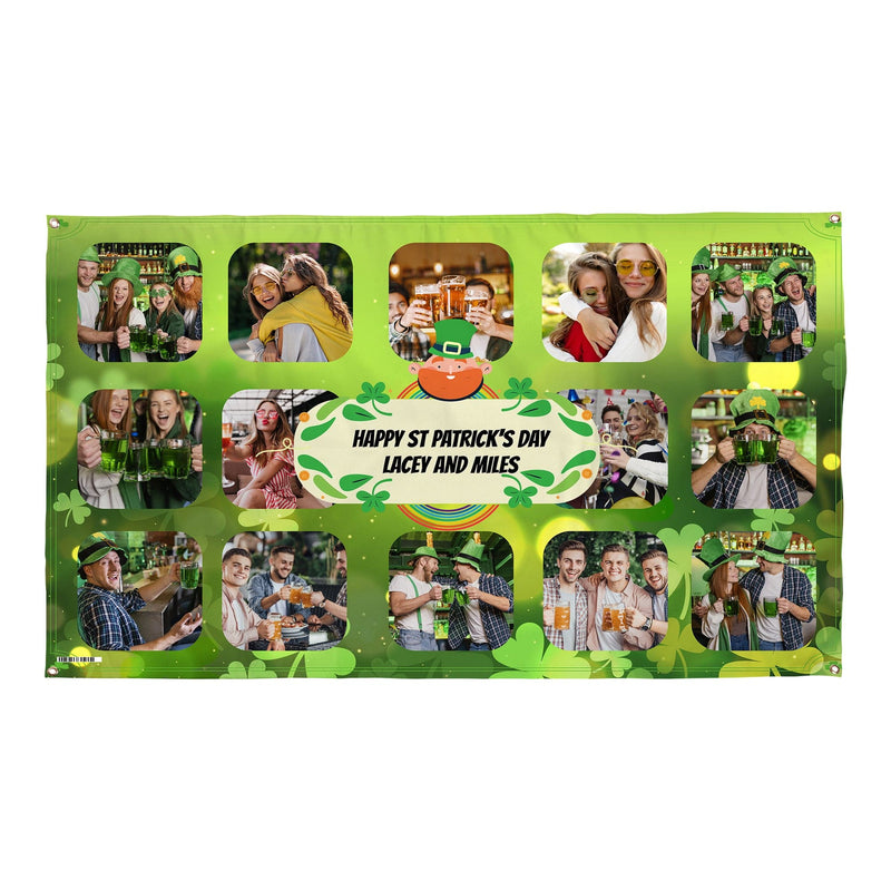 St Patrick's Day Clover Photo Banner - Edit text - 5FT X 3FT