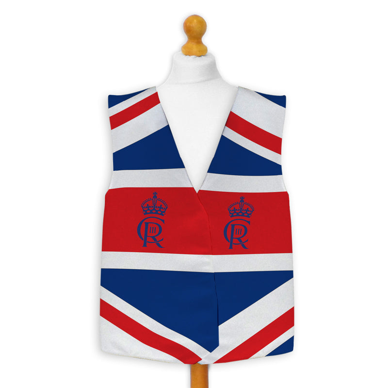 King Charles Coronation - Roses - Novelty Costume Fancy Dress Waistcoat 