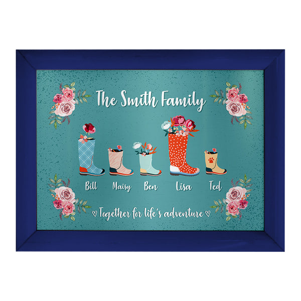 Personalised Family Wellies - A4 Metal Sign Plaque